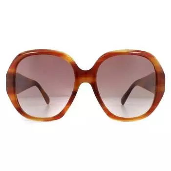 Солнцезащитные очки gg0796s 004 гавана красные с градиентом Gucci, коричневый