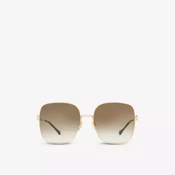 Солнцезащитные очки GG0879S в квадратной оправе из стекла и металла Gucci, желтый
