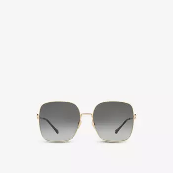 Солнцезащитные очки GG0879S в квадратной оправе из стекла и металла Gucci, желтый