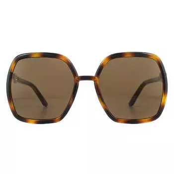 Солнцезащитные очки gg0890s 002 гавана и золото Gucci, коричневый