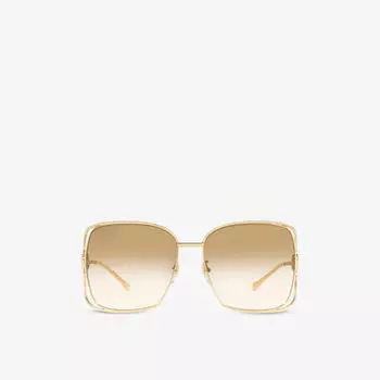 Солнцезащитные очки GG1020S в металлической квадратной оправе Gucci, желтый