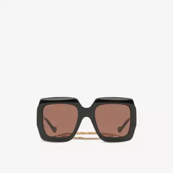 Солнцезащитные очки GG1022S в квадратной оправе из ацетата ацетата Gucci, черный