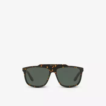 Солнцезащитные очки GG1039S в прямоугольной оправе из ацетата ацетата Gucci, коричневый