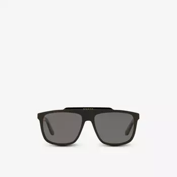 Солнцезащитные очки gg1039s в прямоугольной оправе из ацетата ацетата Gucci, черный