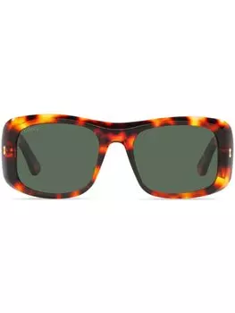 Солнцезащитные очки GG1080S в прямоугольной оправе Gucci Eyewear, коричневый