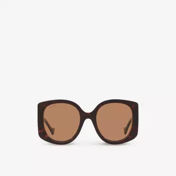 Солнцезащитные очки GG1257S в прямоугольной оправе из ацетата ацетата Gucci, коричневый