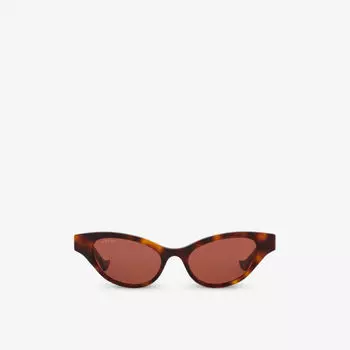 Солнцезащитные очки GG1298S из ацетата кошачьего глаза Gucci, коричневый