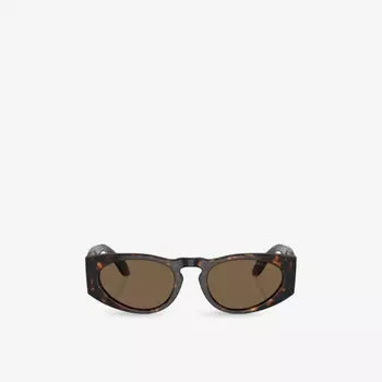 Солнцезащитные очки Giorgio Armani с прямоугольной оправой из ацетата, коричневый