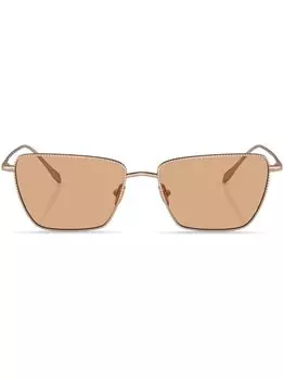Солнцезащитные очки Giorgio Armani в прямоугольной оправе с тонированными линзами, золотистый