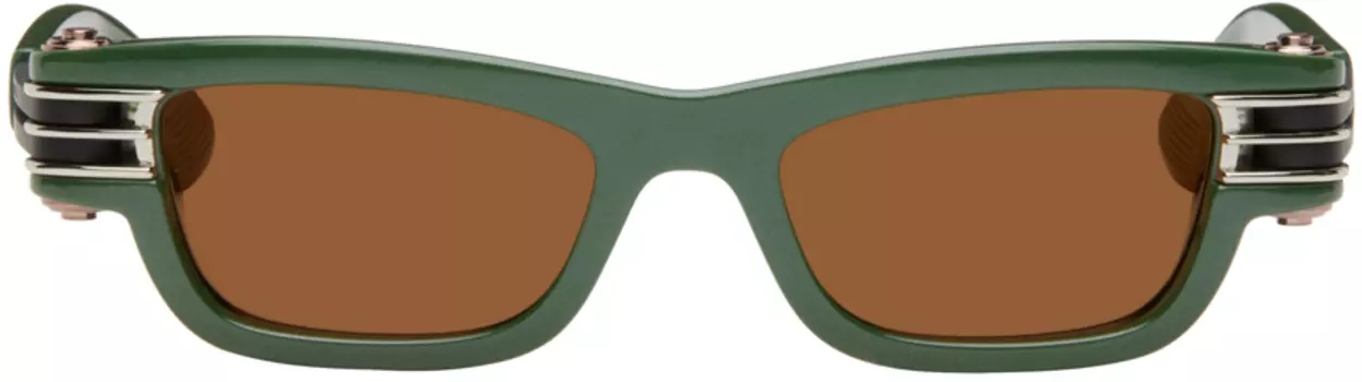 Солнцезащитные очки Green Bolt Squared Bottega Veneta, зеленый/черный/медный