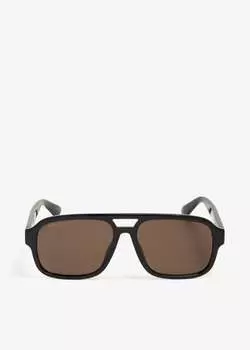 Солнцезащитные очки Gucci Aviator Frame, черный