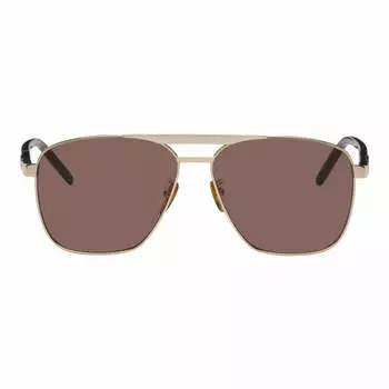 Солнцезащитные очки Gucci Aviator, коричневый