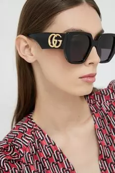 Солнцезащитные очки Gucci, черный