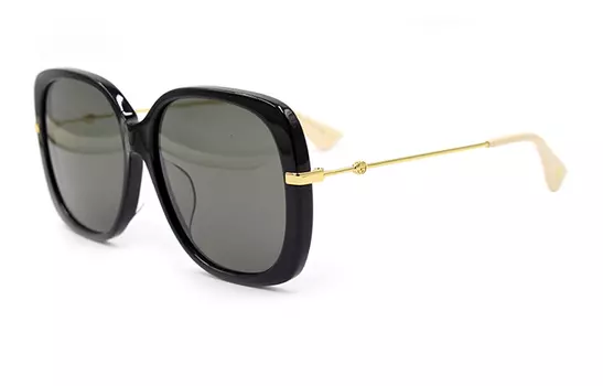 Солнцезащитные очки Gucci Elegant Sunnies женские, черный / золотой