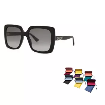 Солнцезащитные очки Gucci Eyewear Square женские, черный / серый