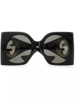Солнцезащитные очки Gucci Eyewear в квадратной оправе с логотипом, черный