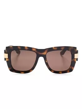 Солнцезащитные очки Gucci Eyewear в квадратной оправе, коричневый