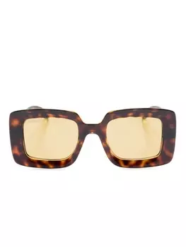 Солнцезащитные очки Gucci Eyewear в квадратной оправе, коричневый