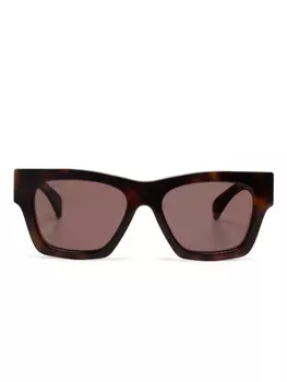 Солнцезащитные очки Gucci Eyewear в квадратной оправе, коричневый