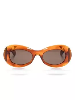 Солнцезащитные очки Gucci Eyewear в овальной оправе, коричневый