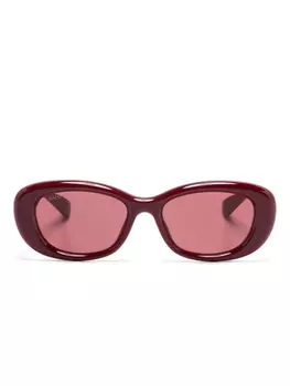 Солнцезащитные очки Gucci Eyewear в овальной оправе, красный