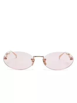 Солнцезащитные очки Gucci Eyewear в овальной оправе, золотой
