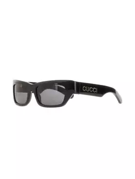 Солнцезащитные очки Gucci Eyewear в прямоугольной оправе, черный