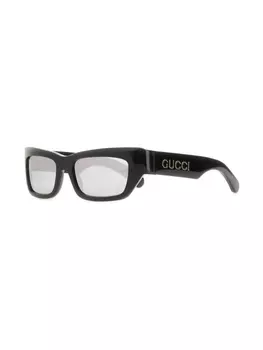 Солнцезащитные очки Gucci Eyewear в прямоугольной оправе, черный