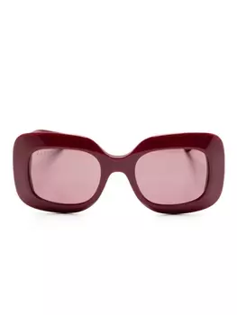 Солнцезащитные очки Gucci Eyewear в прямоугольной оправе, коричневый