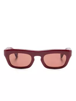 Солнцезащитные очки Gucci Eyewear в прямоугольной оправе, красный