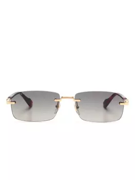 Солнцезащитные очки Gucci Eyewear в прямоугольной оправе, золотой