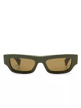Солнцезащитные очки Gucci Eyewear в прямоугольной оправе, зеленый