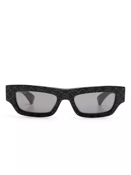 Солнцезащитные очки Gucci Eyewear в прямоугольной оправе, черный