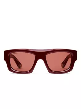 Солнцезащитные очки Gucci Eyewear в прямоугольной оправе, красный