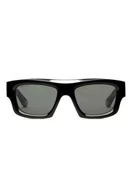 Солнцезащитные очки Gucci Eyewear в прямоугольной оправе, черный