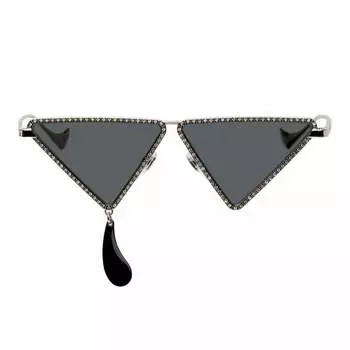 Солнцезащитные очки Gucci Geometric, серебряный/черный