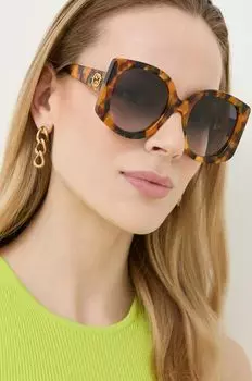 Солнцезащитные очки Gucci, коричневый