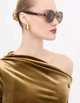 Солнцезащитные очки Gucci, коричневый
