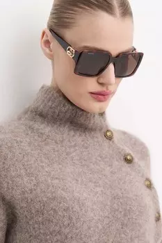 Солнцезащитные очки Gucci, коричневый