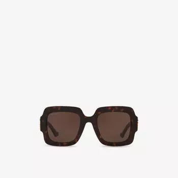 Солнцезащитные очки Gucci квадратной формы из ацетата, коричневый