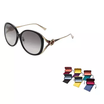 Солнцезащитные очки Gucci Logo женские, золотой / черный