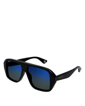 Солнцезащитные очки Gucci Navigator, 57 мм, черный