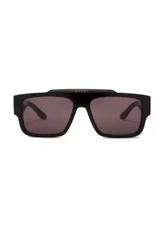 Солнцезащитные очки Gucci Rectangular, цвет Black & Grey