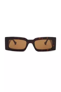 Солнцезащитные очки Gucci Rectangular, цвет Havana & Brown