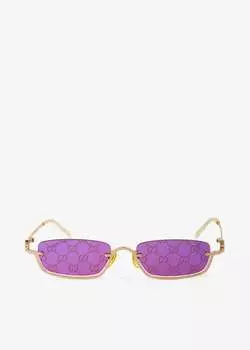 Солнцезащитные очки Gucci Rectangular-Frame, фиолетовый