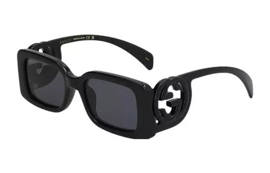 Солнцезащитные очки Gucci Rectangular Interlocking G женские, черный