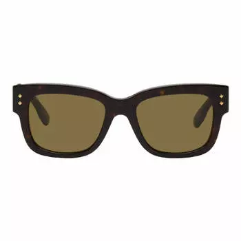 Солнцезащитные очки Gucci Rectangular, коричневый