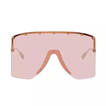 Солнцезащитные очки Gucci Silver &amp; Gold GG Mask, розовый