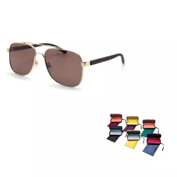Солнцезащитные очки Gucci Square Frame мужские, золотой / черный / серый