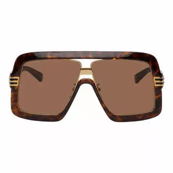 Солнцезащитные очки Gucci Square, коричневый